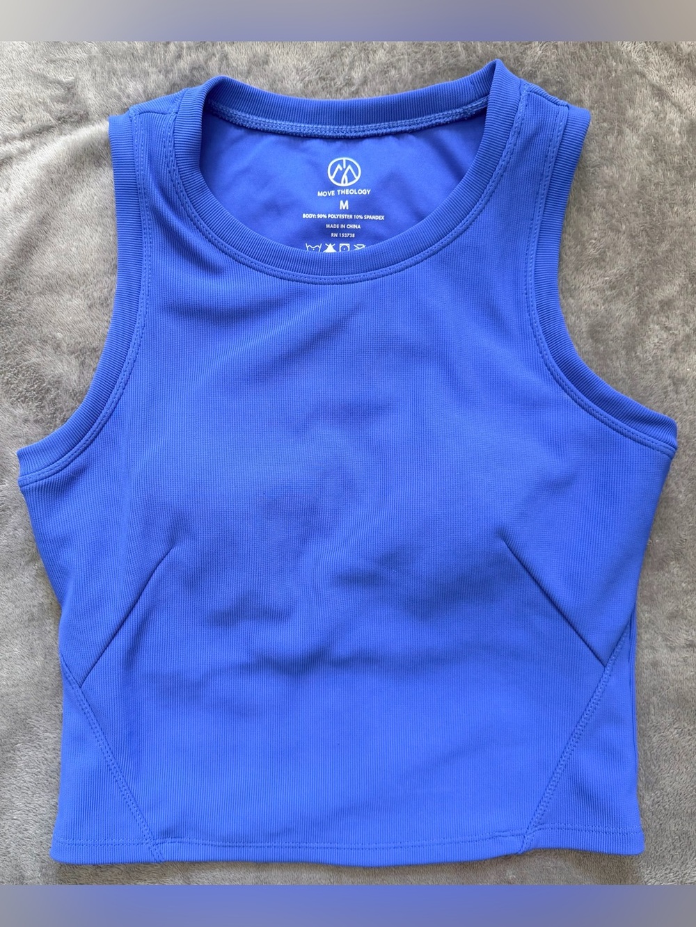 Move Theology - Blue - Women’s Athletic Tank Top - Medium - Ribbed